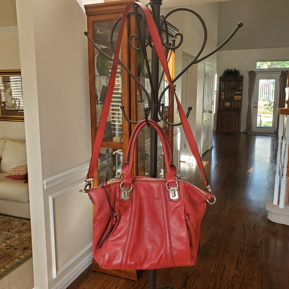 B Makowski Red 100% Genuine Leather Bag